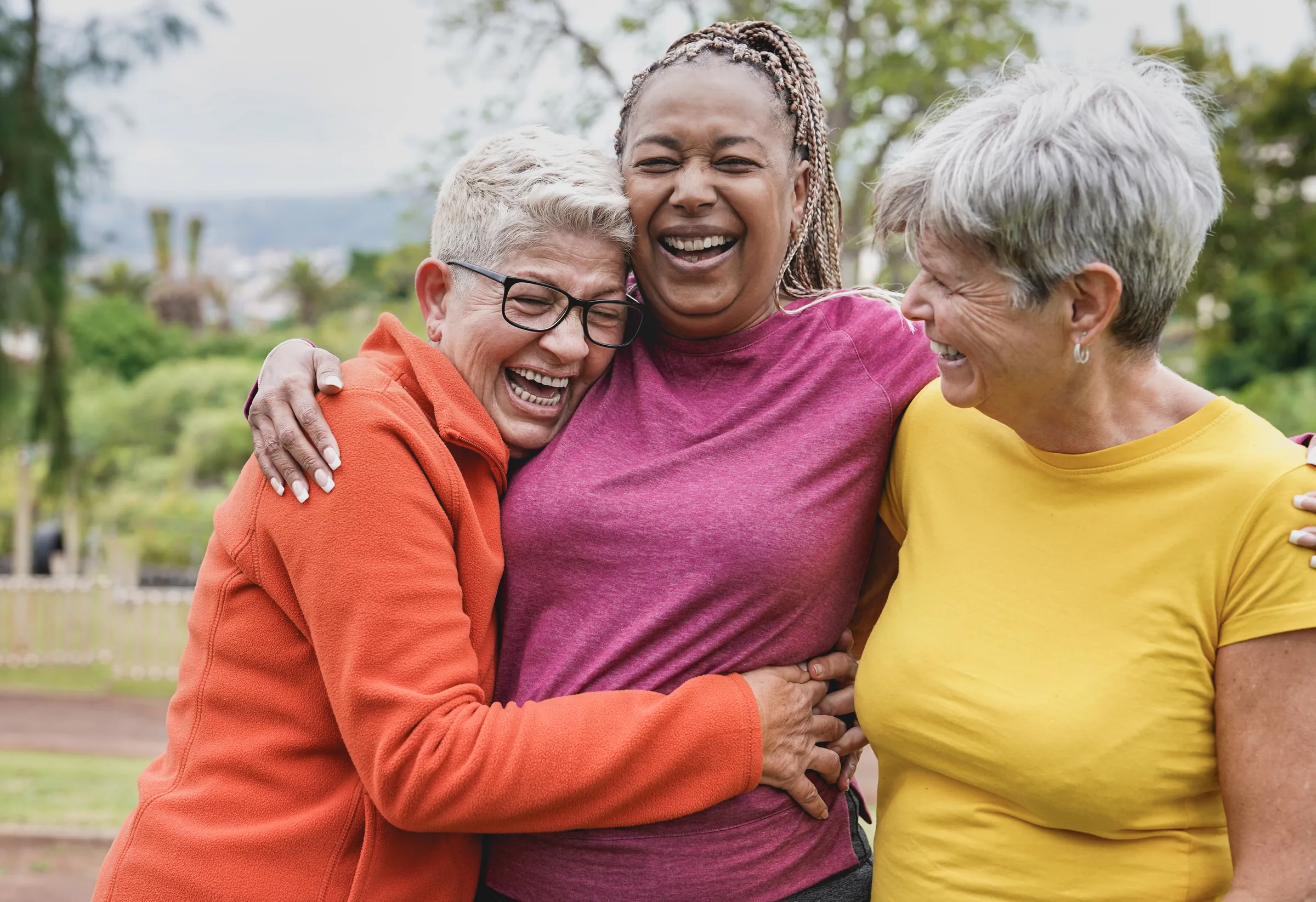 Happy, healthy people together outdoors